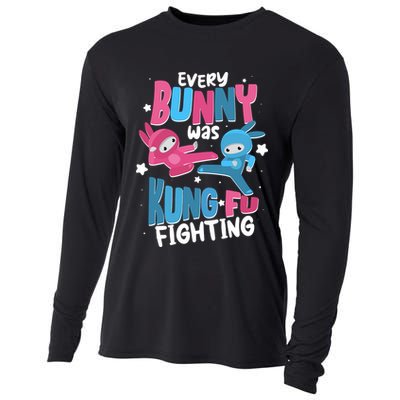 Funny Easter Every Bunny Was Kung Fu Fighting Cooling Performance Long Sleeve Crew
