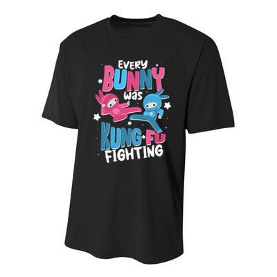 Funny Easter Every Bunny Was Kung Fu Fighting Youth Performance Sprint T-Shirt