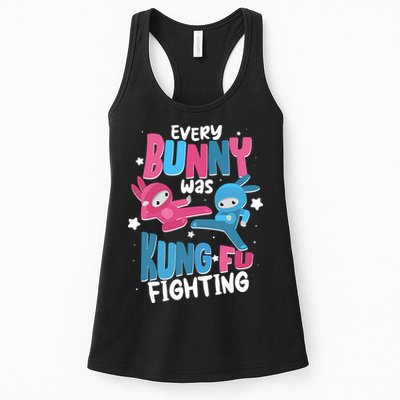 Funny Easter Every Bunny Was Kung Fu Fighting Womens Tank Top