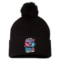 Funny Easter Every Bunny Was Kung Fu Fighting Pom Pom 12in Knit Beanie