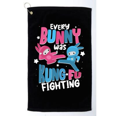 Funny Easter Every Bunny Was Kung Fu Fighting Golf Towel