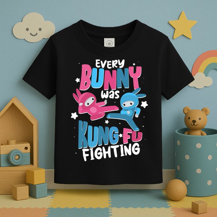 Funny Easter Every Bunny Was Kung Fu Fighting Toddler T-Shirt