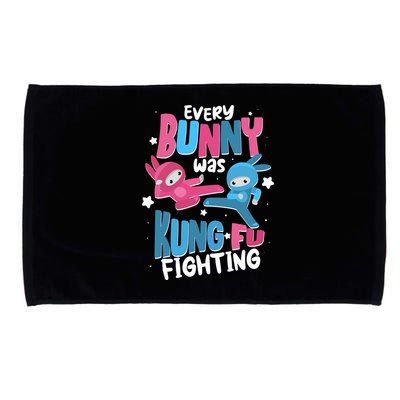Funny Easter Every Bunny Was Kung Fu Fighting Microfiber Hand Towel