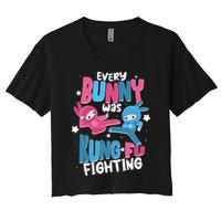 Funny Easter Every Bunny Was Kung Fu Fighting Crop Top