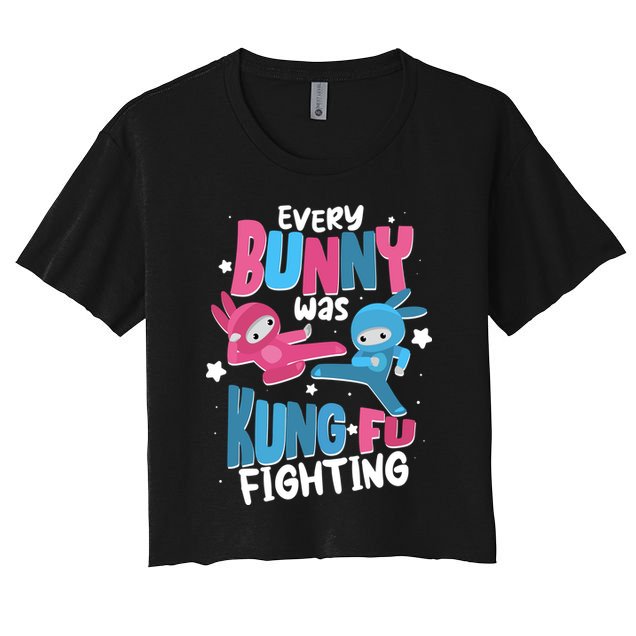 Funny Easter Every Bunny Was Kung Fu Fighting Crop Top
