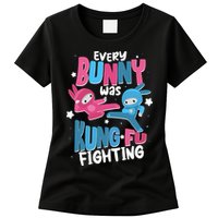 Funny Easter Every Bunny Was Kung Fu Fighting Womens T-Shirt