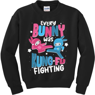Funny Easter Every Bunny Was Kung Fu Fighting Kids Sweatshirt