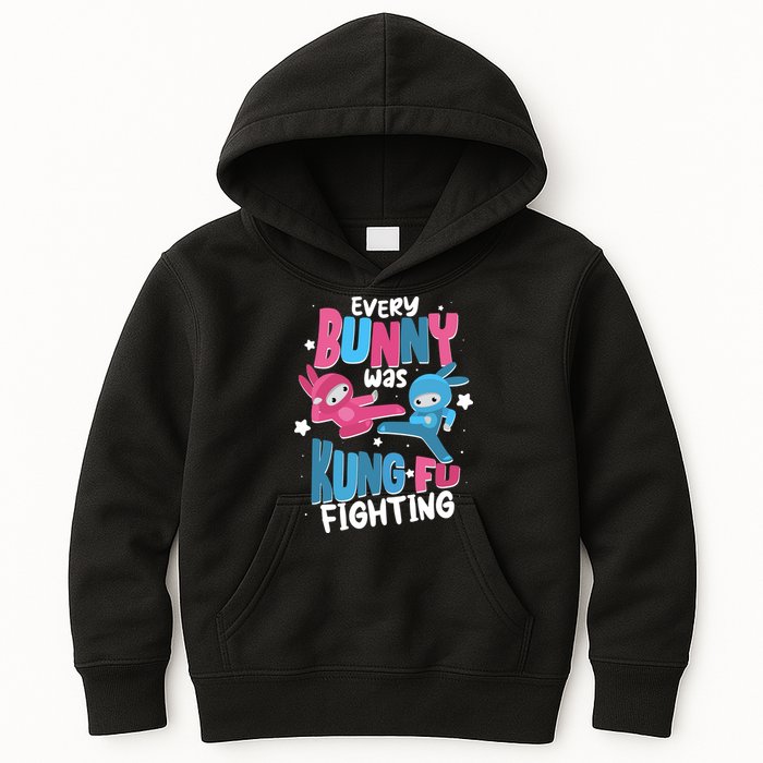 Funny Easter Every Bunny Was Kung Fu Fighting Kids Hoodie