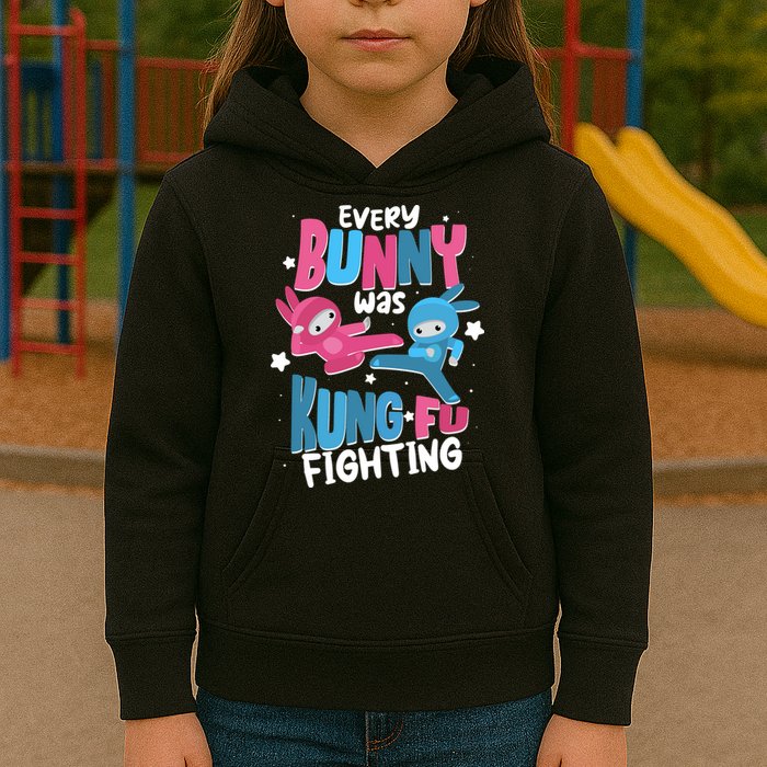 Funny Easter Every Bunny Was Kung Fu Fighting Kids Hoodie