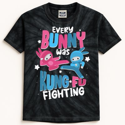 Funny Easter Every Bunny Was Kung Fu Fighting Kids Tie-Dye T-Shirt