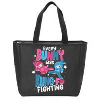 Funny Easter Every Bunny Was Kung Fu Fighting Zip Tote Bag