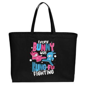 Funny Easter Every Bunny Was Kung Fu Fighting Cotton Canvas Jumbo Tote