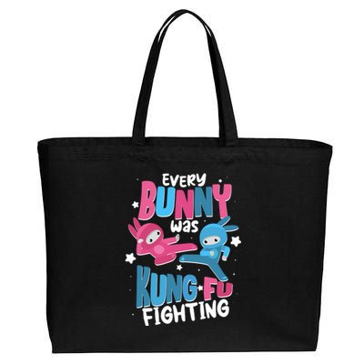 Funny Easter Every Bunny Was Kung Fu Fighting Cotton Canvas Jumbo Tote