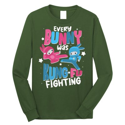 Funny Easter Every Bunny Was Kung Fu Fighting Long Sleeve Shirt