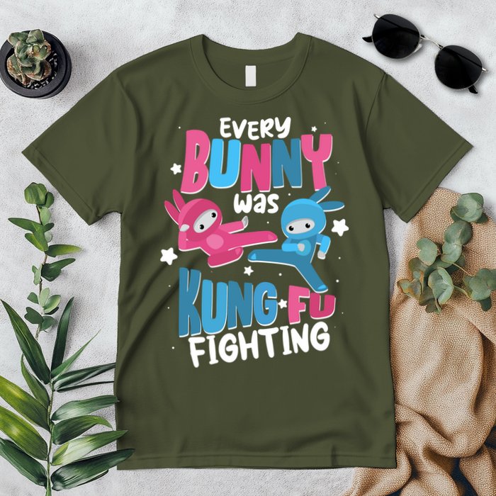 Funny Easter Every Bunny Was Kung Fu Fighting Premium T-Shirt