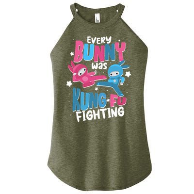 Funny Easter Every Bunny Was Kung Fu Fighting Women's Perfect Tri Rocker Tank