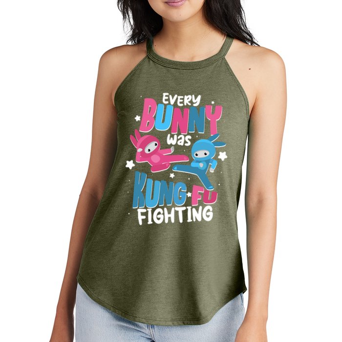 Funny Easter Every Bunny Was Kung Fu Fighting Women's Perfect Tri Rocker Tank