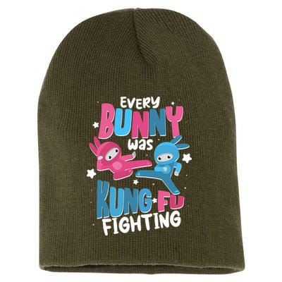 Funny Easter Every Bunny Was Kung Fu Fighting Short Acrylic Beanie