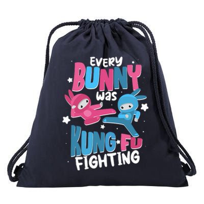 Funny Easter Every Bunny Was Kung Fu Fighting Drawstring Bag