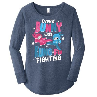 Funny Easter Every Bunny Was Kung Fu Fighting Women's Perfect Tri Tunic Long Sleeve Shirt