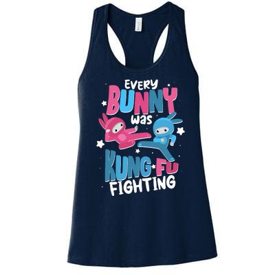 Funny Easter Every Bunny Was Kung Fu Fighting Women's Racerback Tank