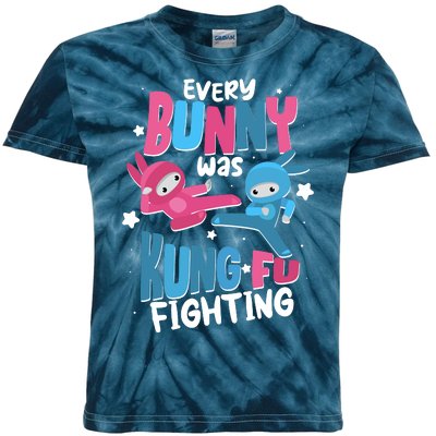 Funny Easter Every Bunny Was Kung Fu Fighting Kids Tie-Dye T-Shirt