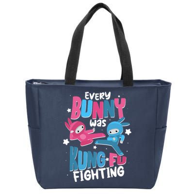 Funny Easter Every Bunny Was Kung Fu Fighting Zip Tote Bag