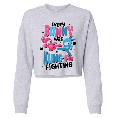 Funny Easter Every Bunny Was Kung Fu Fighting Cropped Pullover Crew