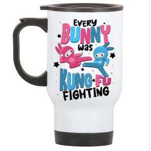 Funny Easter Every Bunny Was Kung Fu Fighting Stainless Steel Travel Mug