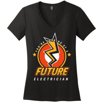 Future Electricians Electrical Engineer Student Women's V-Neck T-Shirt