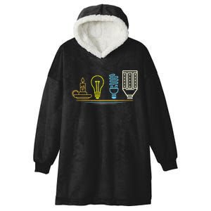 Funny Electrician Engineer Light Bulb Electricity Hooded Wearable Blanket