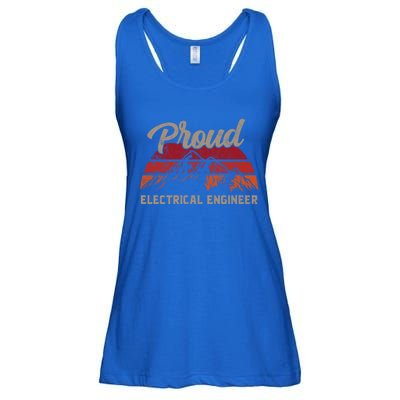 Funny Electrical Engineer Superhero Vintage Dad Cool Gift Ladies Essential Flowy Tank