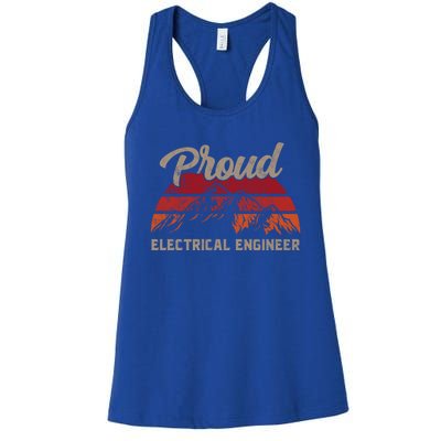 Funny Electrical Engineer Superhero Vintage Dad Cool Gift Women's Racerback Tank