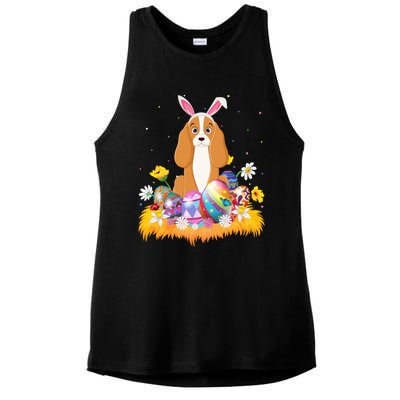 Funny Easter Egg Lover Cocker Spaniel Dog Easter Sunday Funny Gift Ladies PosiCharge Tri-Blend Wicking Tank