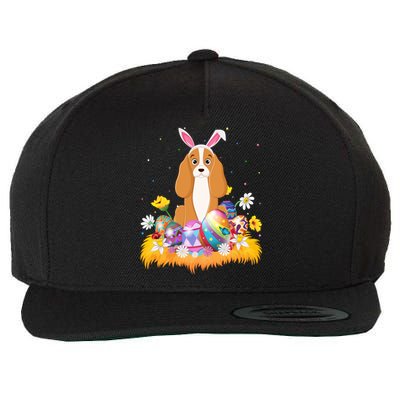 Funny Easter Egg Lover Cocker Spaniel Dog Easter Sunday Funny Gift Wool Snapback Cap