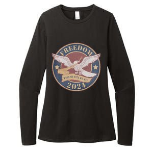 Freedom Eagle Election 2024 When We Vote We Win Harris Walz Womens CVC Long Sleeve Shirt