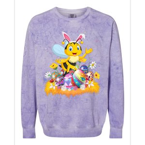 Funny Easter Egg Lover Cute Bee Easter Sunday Cute Gift Colorblast Crewneck Sweatshirt