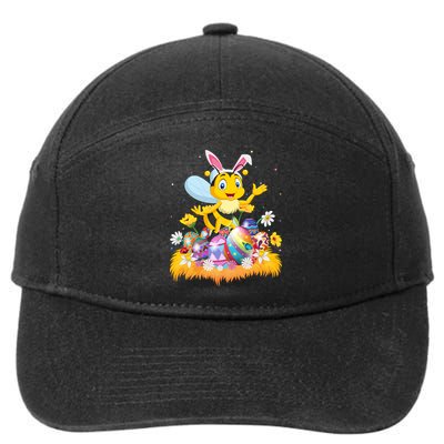 Funny Easter Egg Lover Cute Bee Easter Sunday Cute Gift 7-Panel Snapback Hat