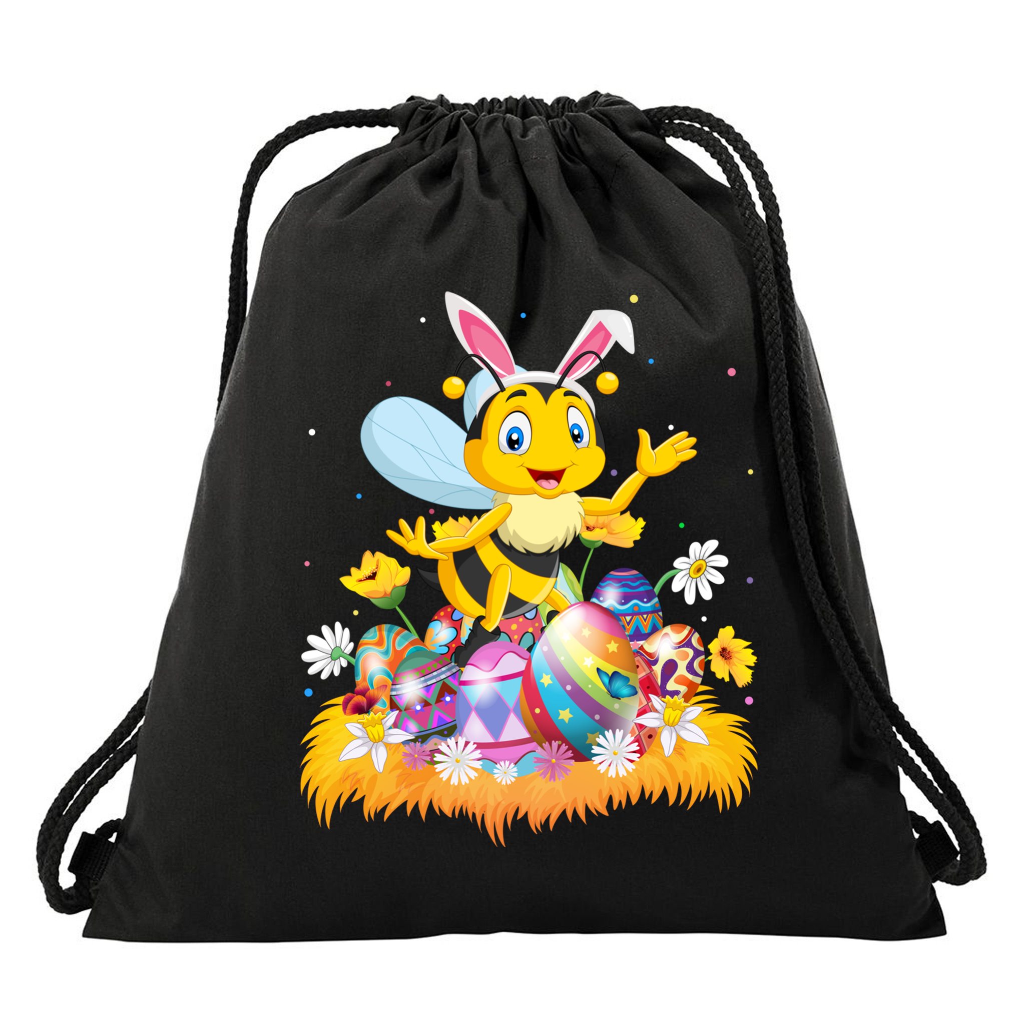 Funny Easter Egg Lover Cute Bee Easter Sunday Cute Gift Drawstring Bag
