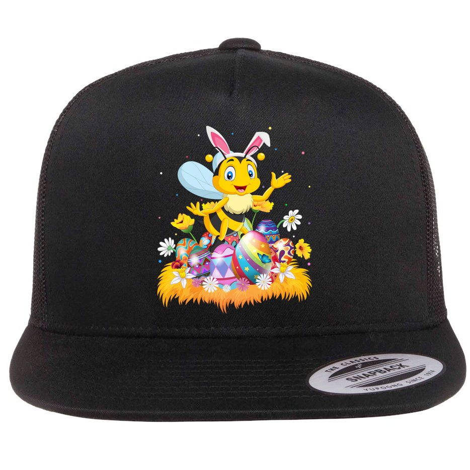 Funny Easter Egg Lover Cute Bee Easter Sunday Cute Gift Flat Bill Trucker Hat