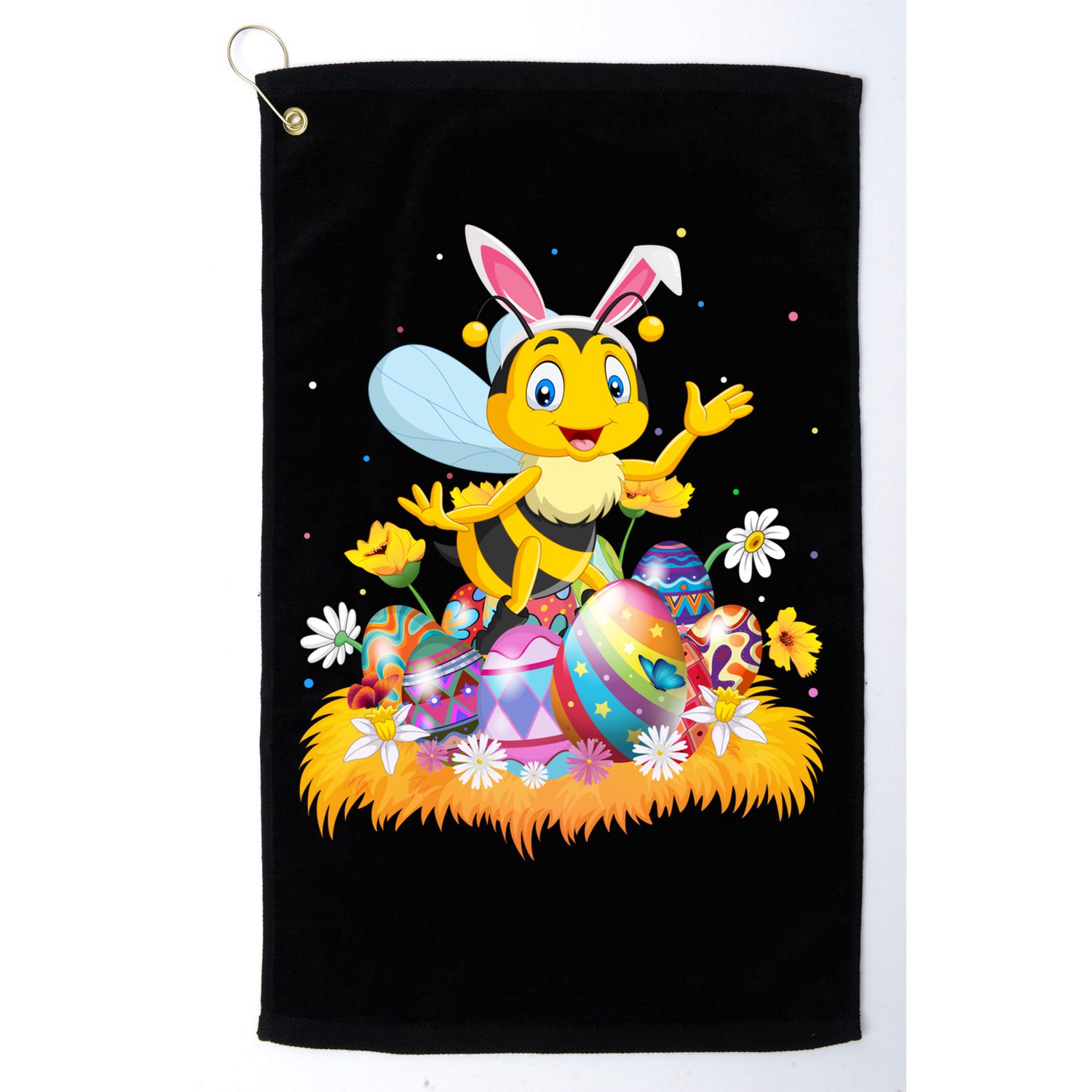 Funny Easter Egg Lover Cute Bee Easter Sunday Cute Gift Golf Towel