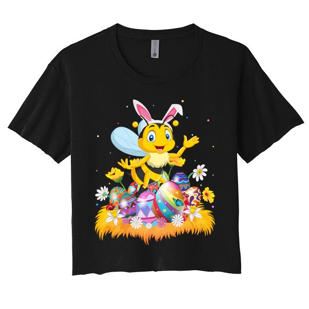 Funny Easter Egg Lover Cute Bee Easter Sunday Cute Gift Crop Top