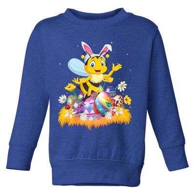 Funny Easter Egg Lover Cute Bee Easter Sunday Cute Gift Toddler Sweatshirt