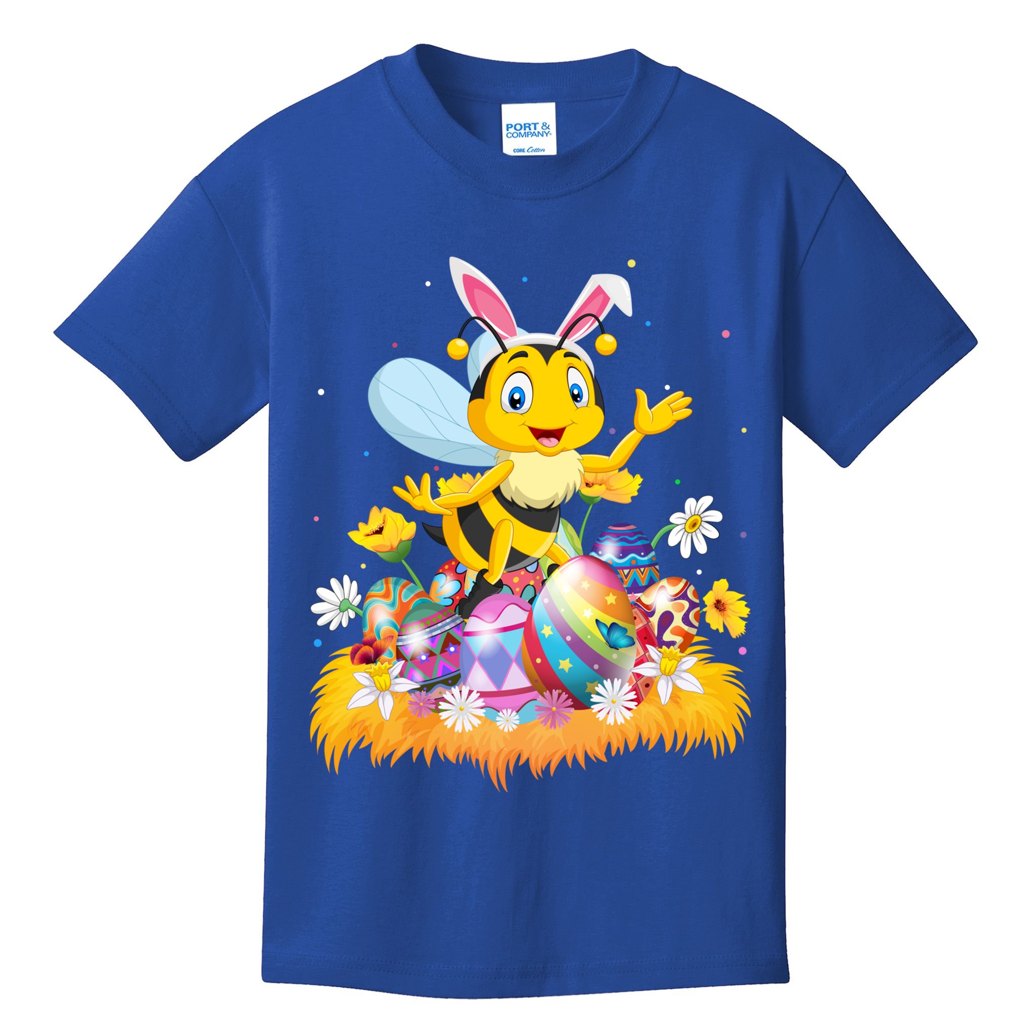 Funny Easter Egg Lover Cute Bee Easter Sunday Cute Gift Kids T-Shirt