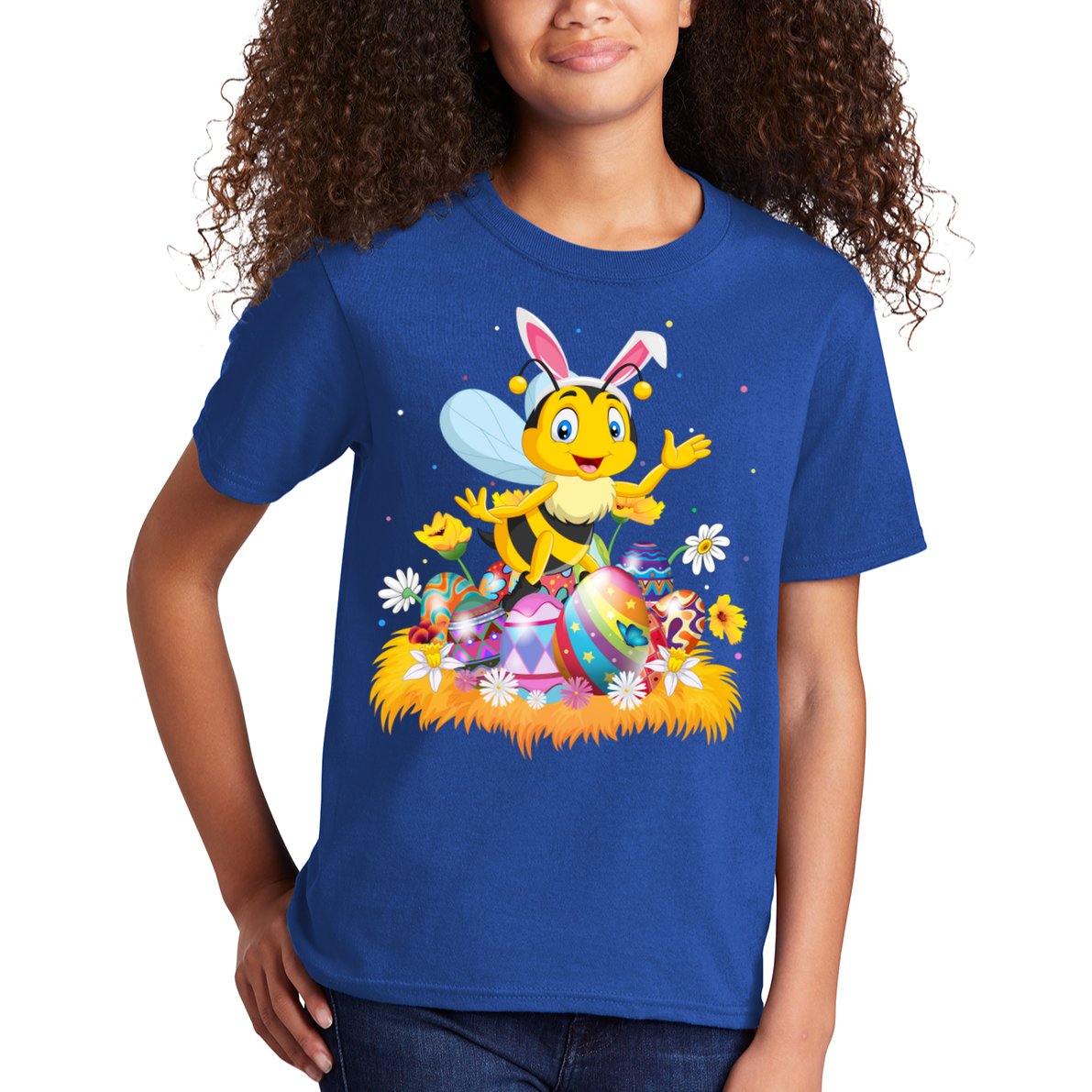 Funny Easter Egg Lover Cute Bee Easter Sunday Cute Gift Kids T-Shirt