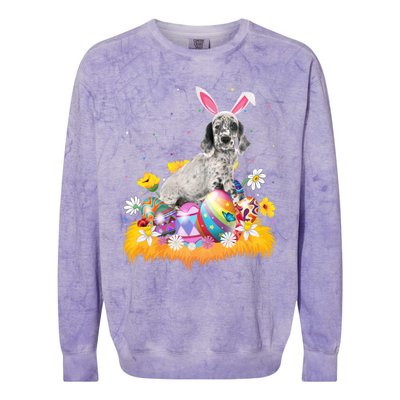 Funny Easter Egg Lover English Setter Dog Easter Sunday Gift Colorblast Crewneck Sweatshirt