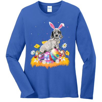 Funny Easter Egg Lover English Setter Dog Easter Sunday Gift Ladies Long Sleeve Shirt