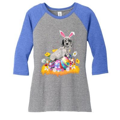 Funny Easter Egg Lover English Setter Dog Easter Sunday Gift Women's Tri-Blend 3/4-Sleeve Raglan Shirt