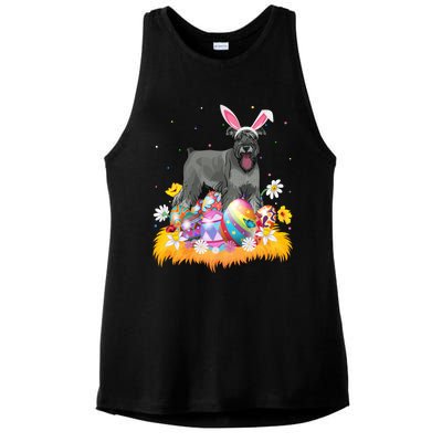 Funny Easter Egg Lover Miniature Schnauzer Dog Easter Sunday Gift Ladies PosiCharge Tri-Blend Wicking Tank