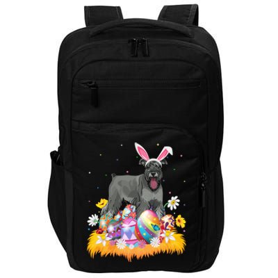 Funny Easter Egg Lover Miniature Schnauzer Dog Easter Sunday Gift Impact Tech Backpack